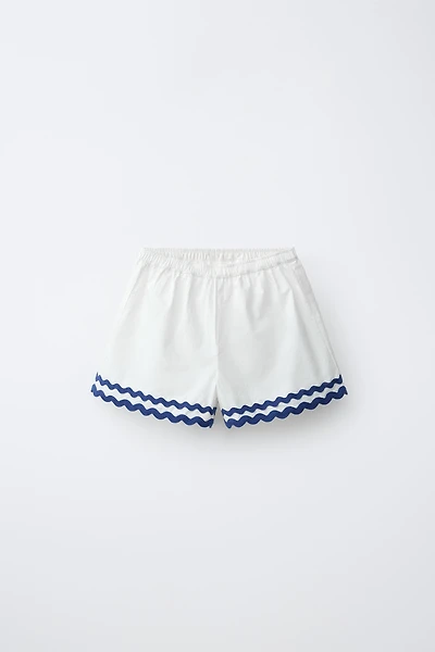 SHORT EN POPELINE ONDULÉE AVEC CONTRASTE CASA LAWA X ZARA KIDS