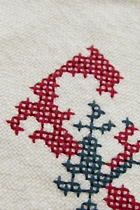 LETTER E EMBROIDERED LINEN CUSHION