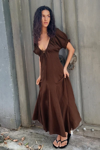 CHIFFON GODET MIDI DRESS