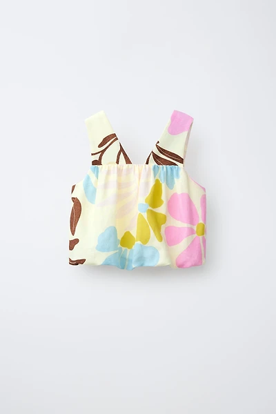 LINEN BLEND BALLOON TOP