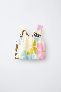 LINEN BLEND BALLOON TOP