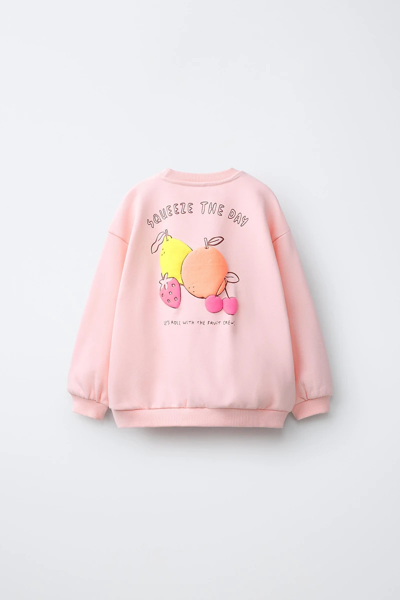 SWEATSHIRT WITH RAISED PRINT