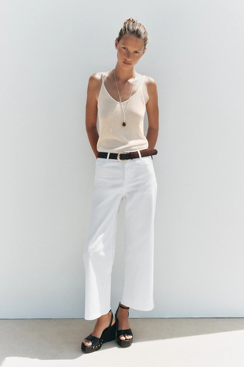 Z.10 HIGH-WAISTED BELTED CULOTTE JEANS