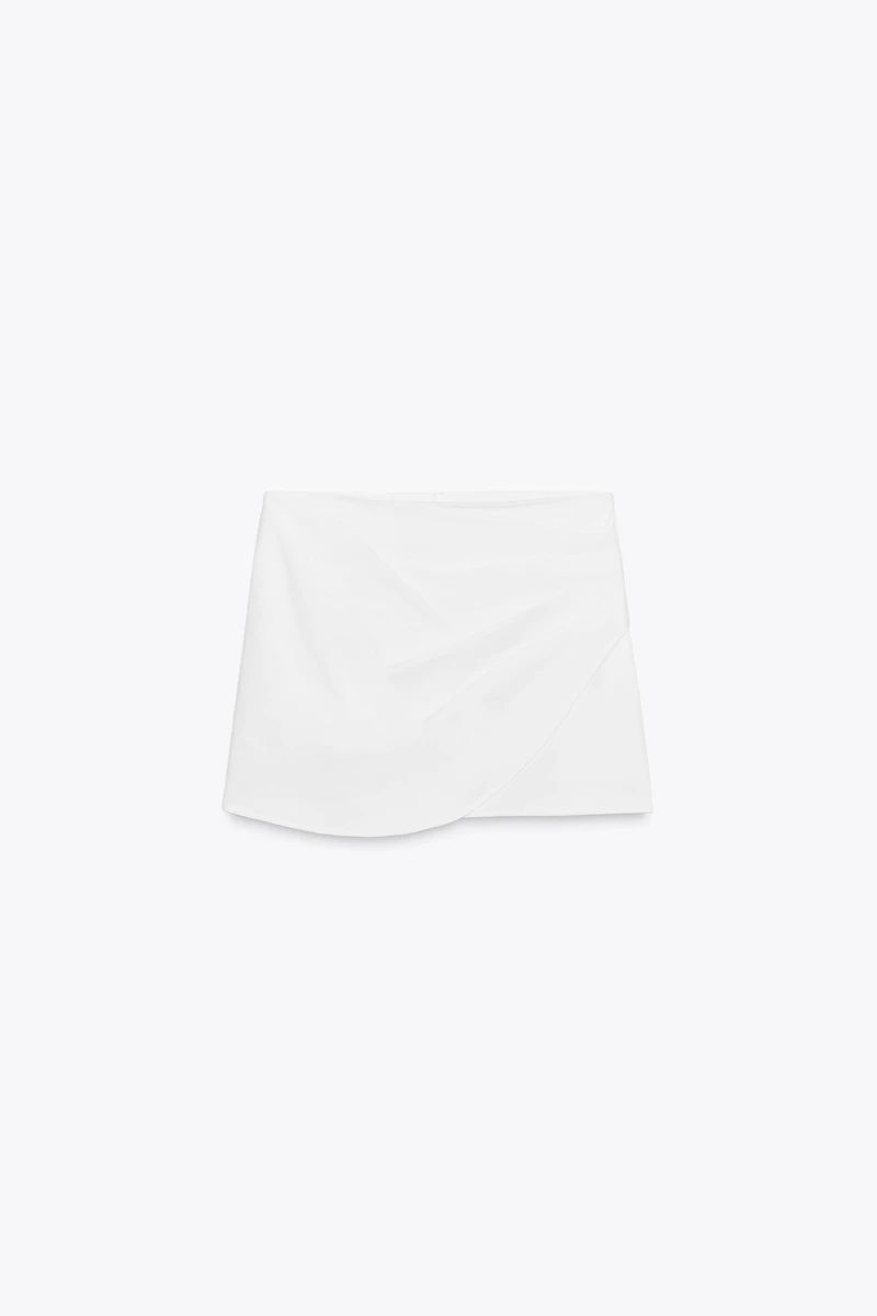 PLEATED WRAP SKORT