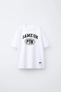 TEXT PRINT JOGGING T-SHIRT