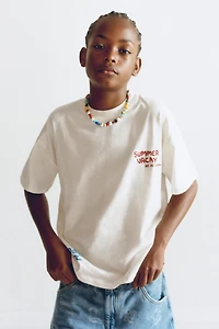 EMBROIDERED AND PRINTED T-SHIRT