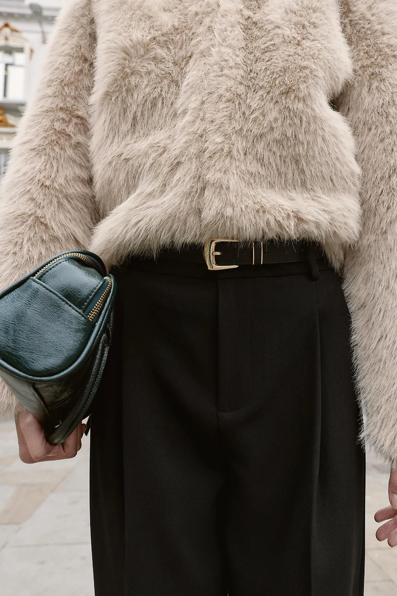 HOUNDSTOOTH BELTED PANTS