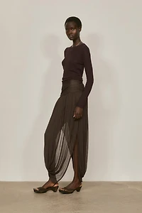 Midi skirt with puff detail - LIMITED EDITION