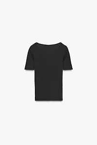 RIBBED LACE T-SHIRT