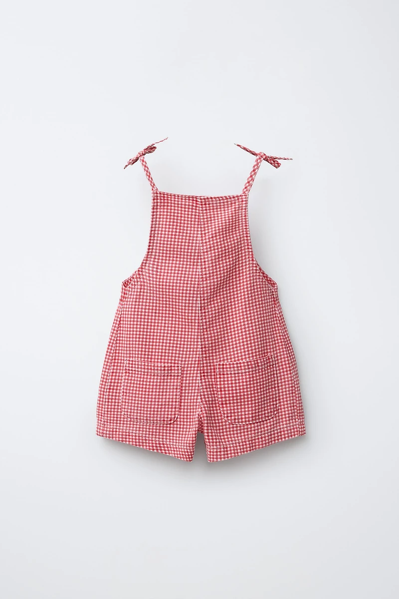 COMBI-SHORT EN SERGÉ À CARREAUX VICHY