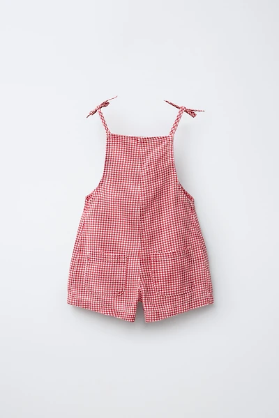 COMBI-SHORT EN SERGÉ À CARREAUX VICHY