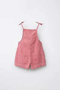 COMBI-SHORT EN SERGÉ À CARREAUX VICHY