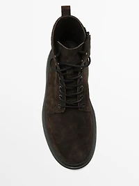 Split suede boots