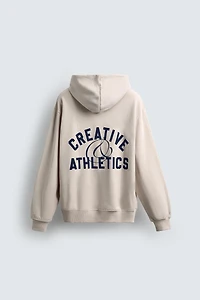 TEXT PRINTED HOODIE SWEATSHIRT