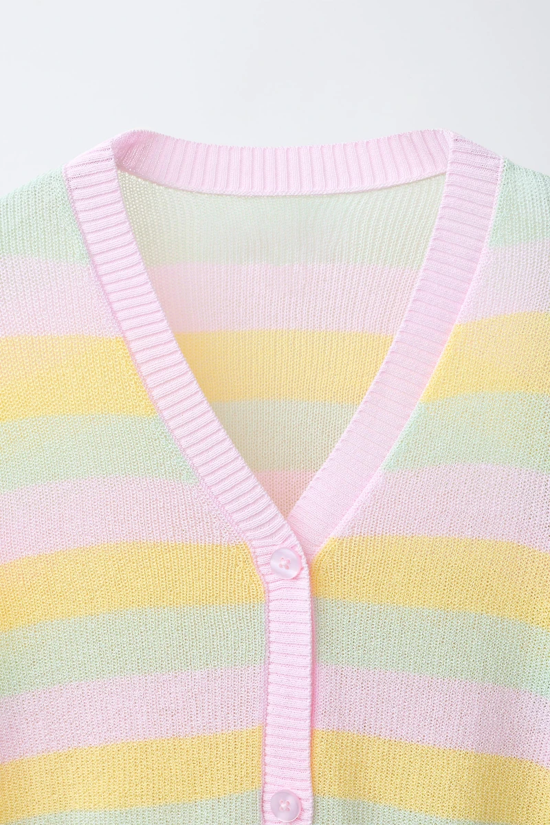 GILET EN MAILLE RAYÉ