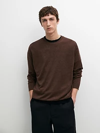 100% linen knit crew neck sweater