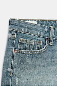 TRF LOW-RISE MINI DENIM SHORTS