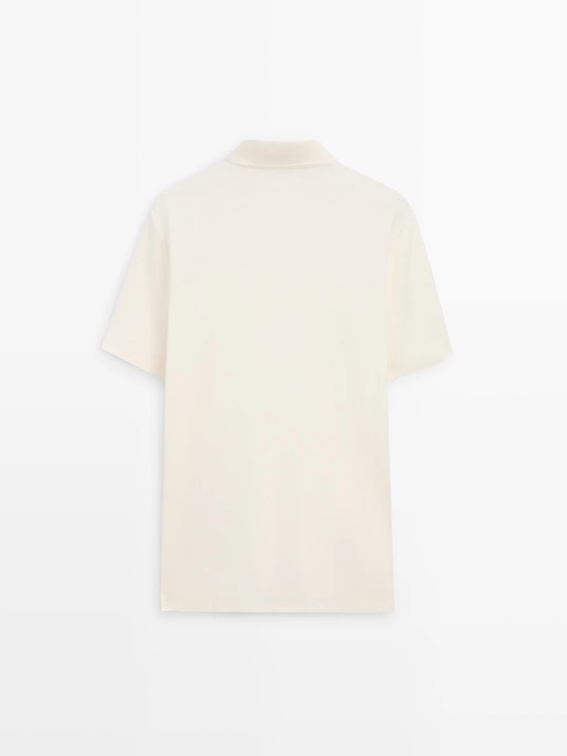 100% cotton textured knit polo shirt