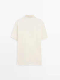 100% cotton textured knit polo shirt