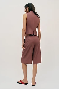 LONG LINEN BLEND SHORTS