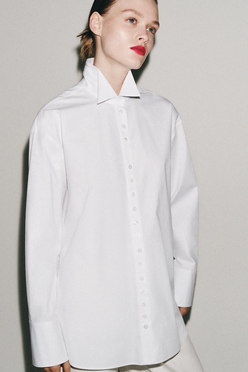 ZW COLLECTION POPLIN SHIRT WITH BUTTONS