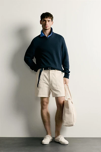 REGULAR FIT CORDUROY BERMUDA SHORTS