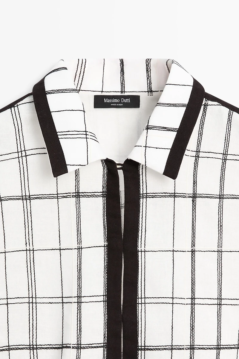 Chemise à carreaux en coton mélangé