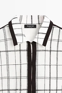 Chemise à carreaux en coton mélangé
