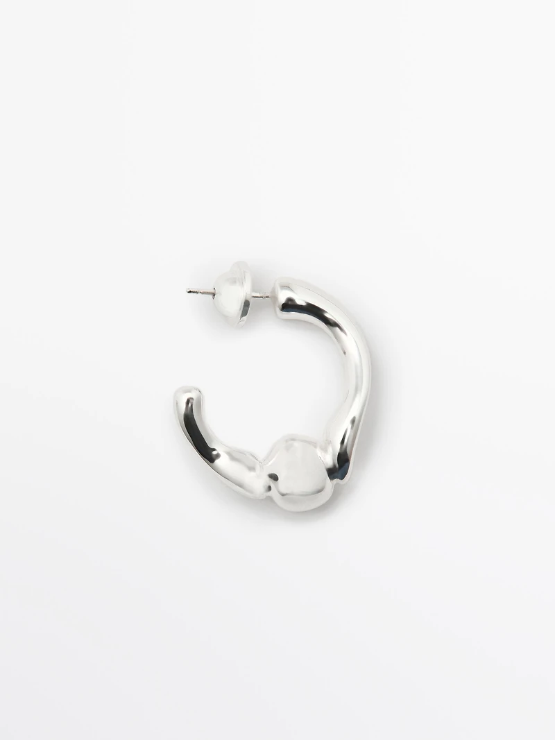 Ball hoop earrings