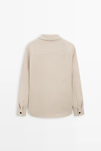 100% linen overshirt with pockets
