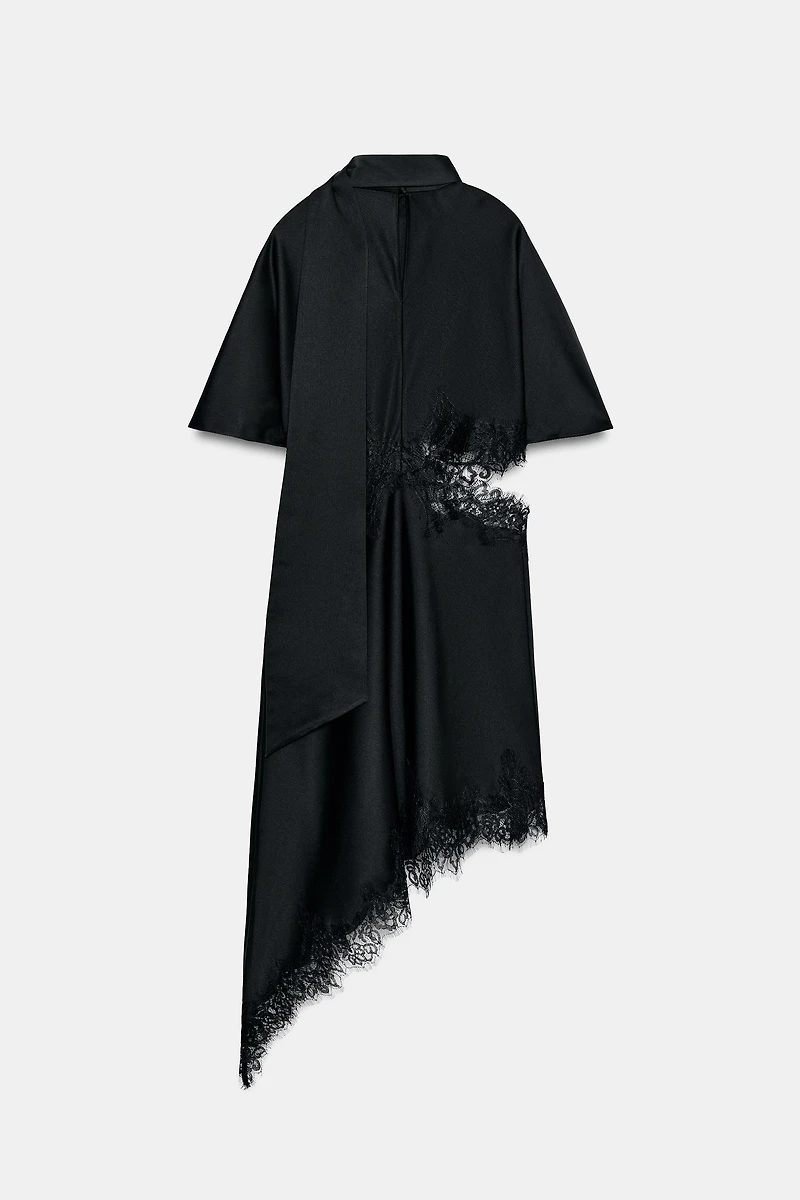 SATIN EFFECT LACE DRESS ZW COLLECTION