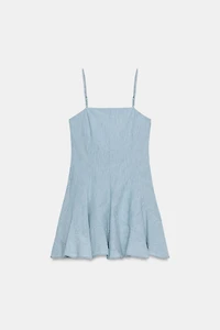 TRF DENIM GORED MINI DRESS