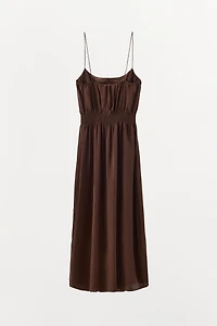 RUCHED SATIN DRESS
