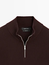 Mock neck knit sweater