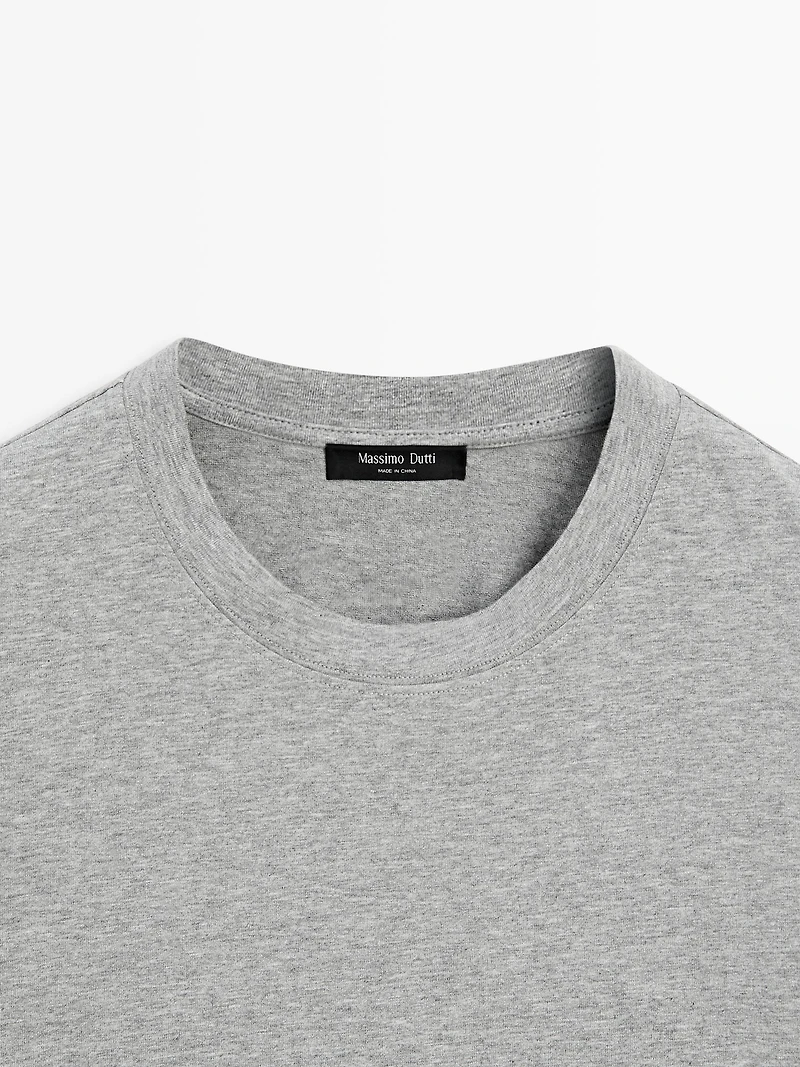 T-shirt manches courtes chiné en coton