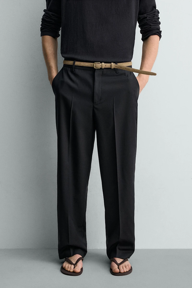 PANTALON STRAIGHT FIT 100% LAINE