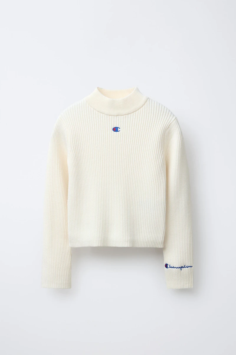CHAMPION ® X ZARA RIBBED MOCK NECK SWEATER