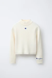 CHAMPION ® X ZARA RIBBED MOCK NECK SWEATER