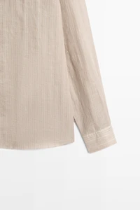 100% linen striped slim fit shirt