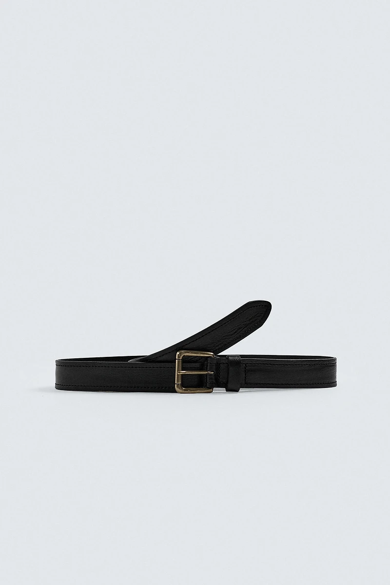 VINTAGE EFFECT LEATHER BELT