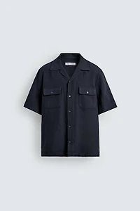 STRIPED JACQUARD POCKET SHIRT