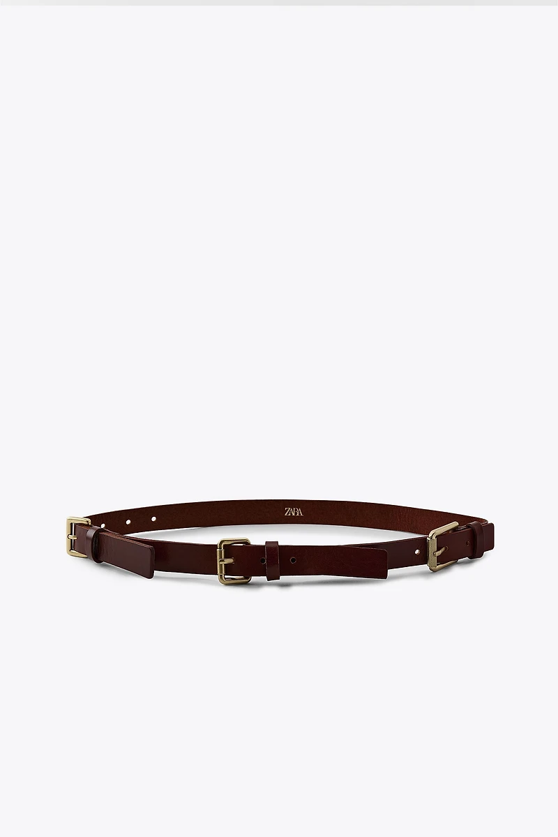 LEATHER MULTI-POSITION BUCKLE BELT
