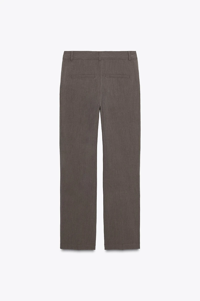 TOPSTITCHED STRAIGHT LEG PANTS