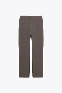 TOPSTITCHED STRAIGHT LEG PANTS