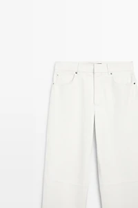 Straight-leg leather pants