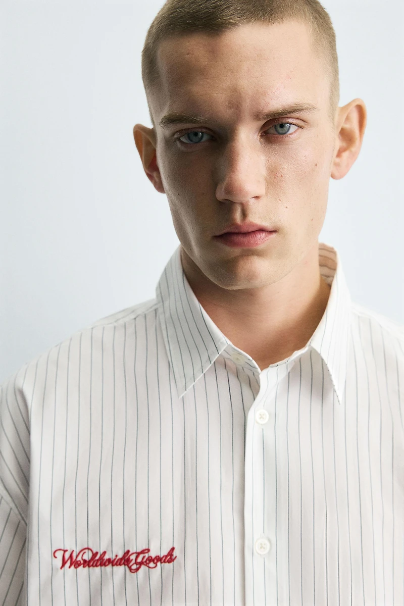 EMBROIDERED STRIPED SHIRT