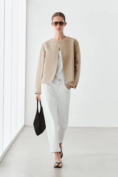 Bomber jacket with flecked detail