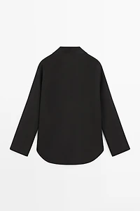 Chemise fluide à col en V coton