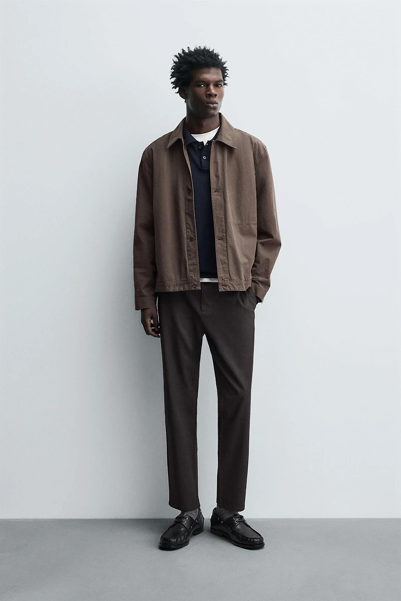 TEXTURED STRETCH PANTS