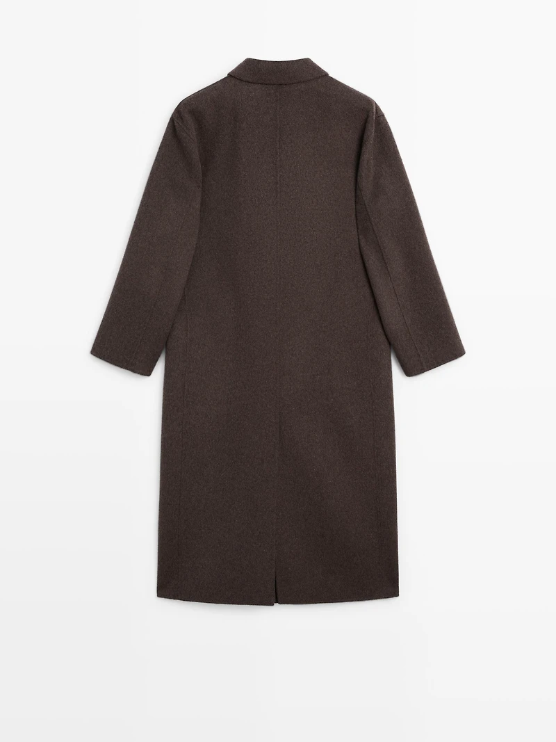 Long wool blend surplice coat